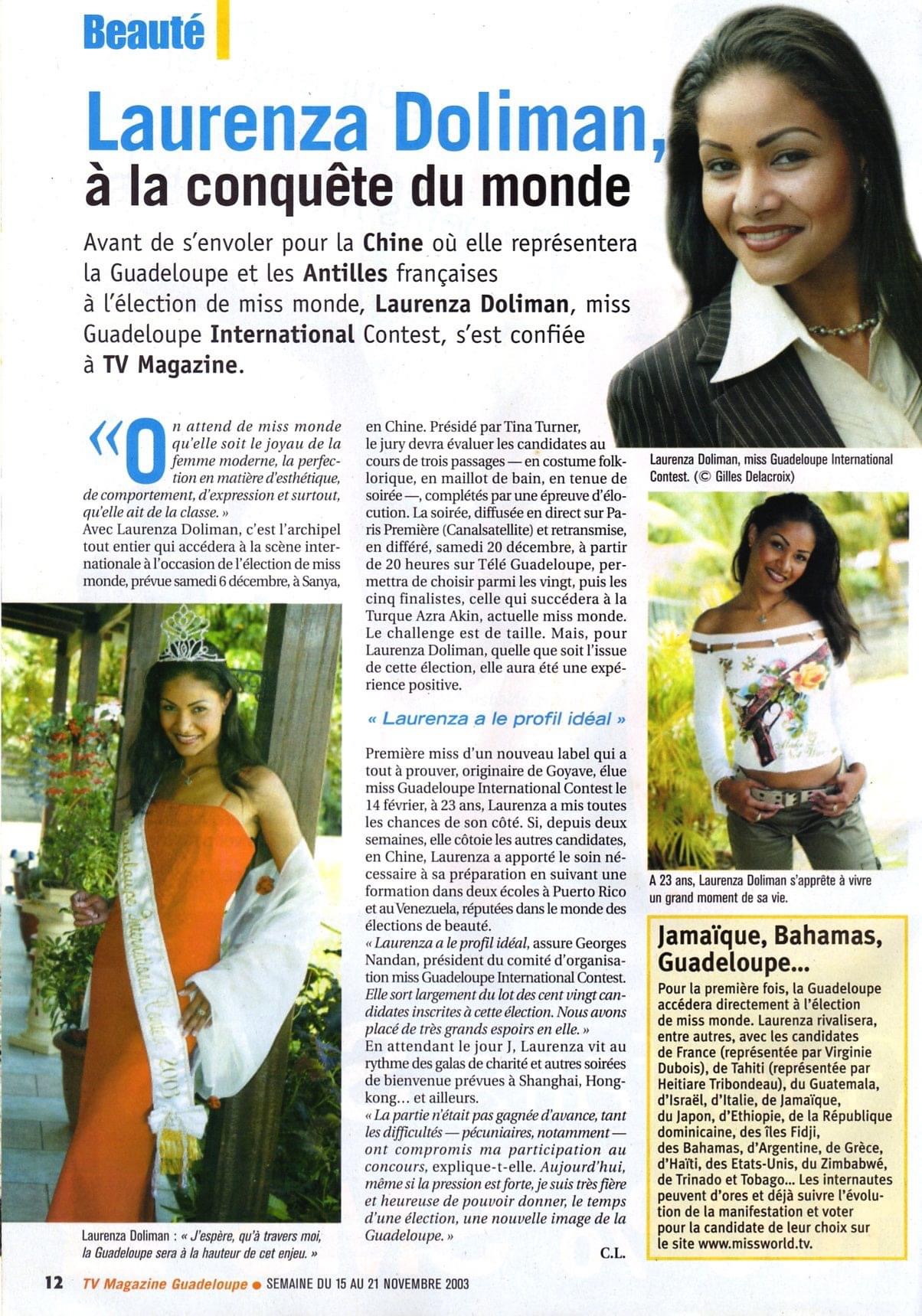 Portrait d'une Miss Lauranza DOLIMAN TV Magazine France Antilles