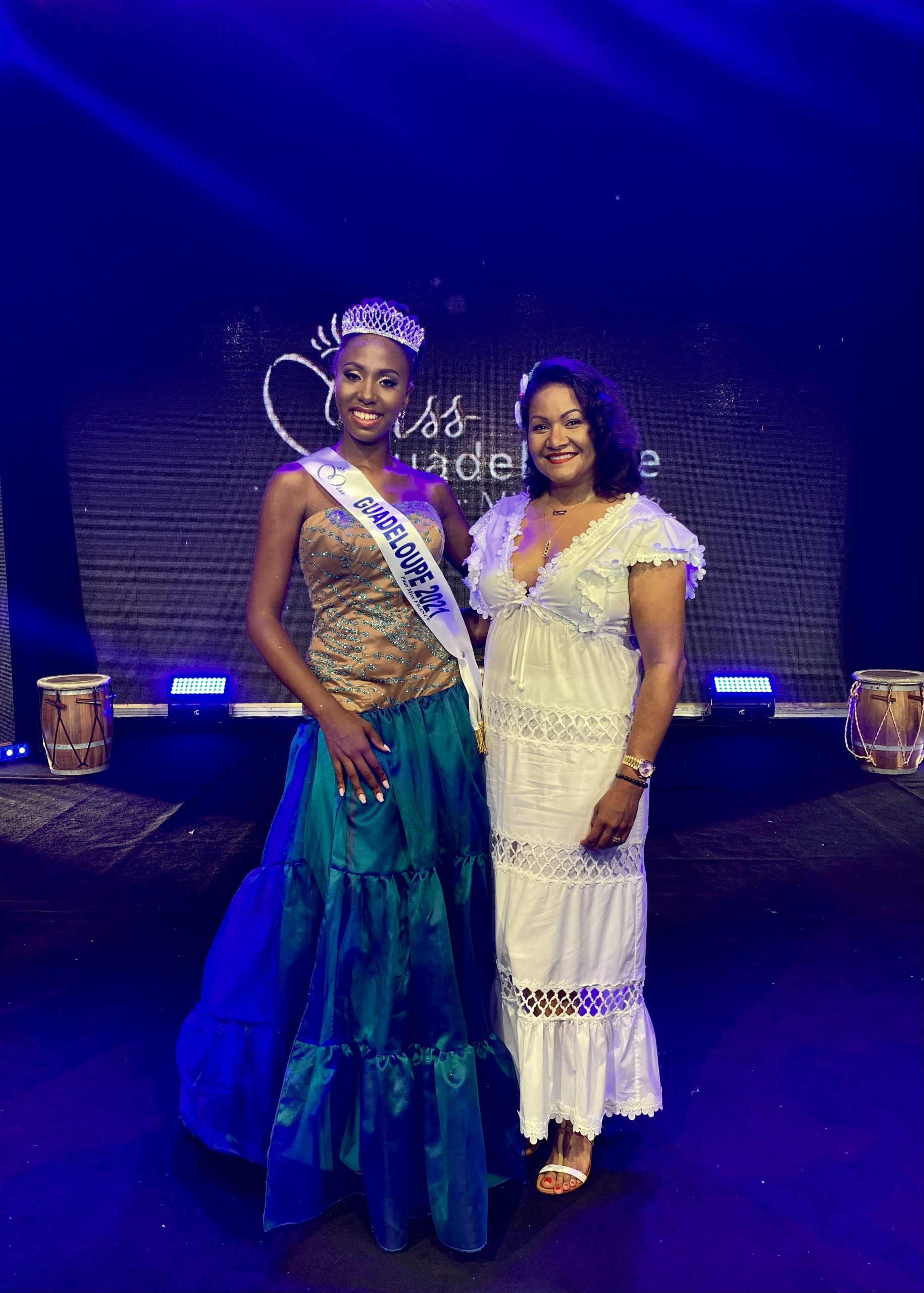 Ludivine EDMOND Miss Guadeloupe 2021 et Lauranza membre du jury